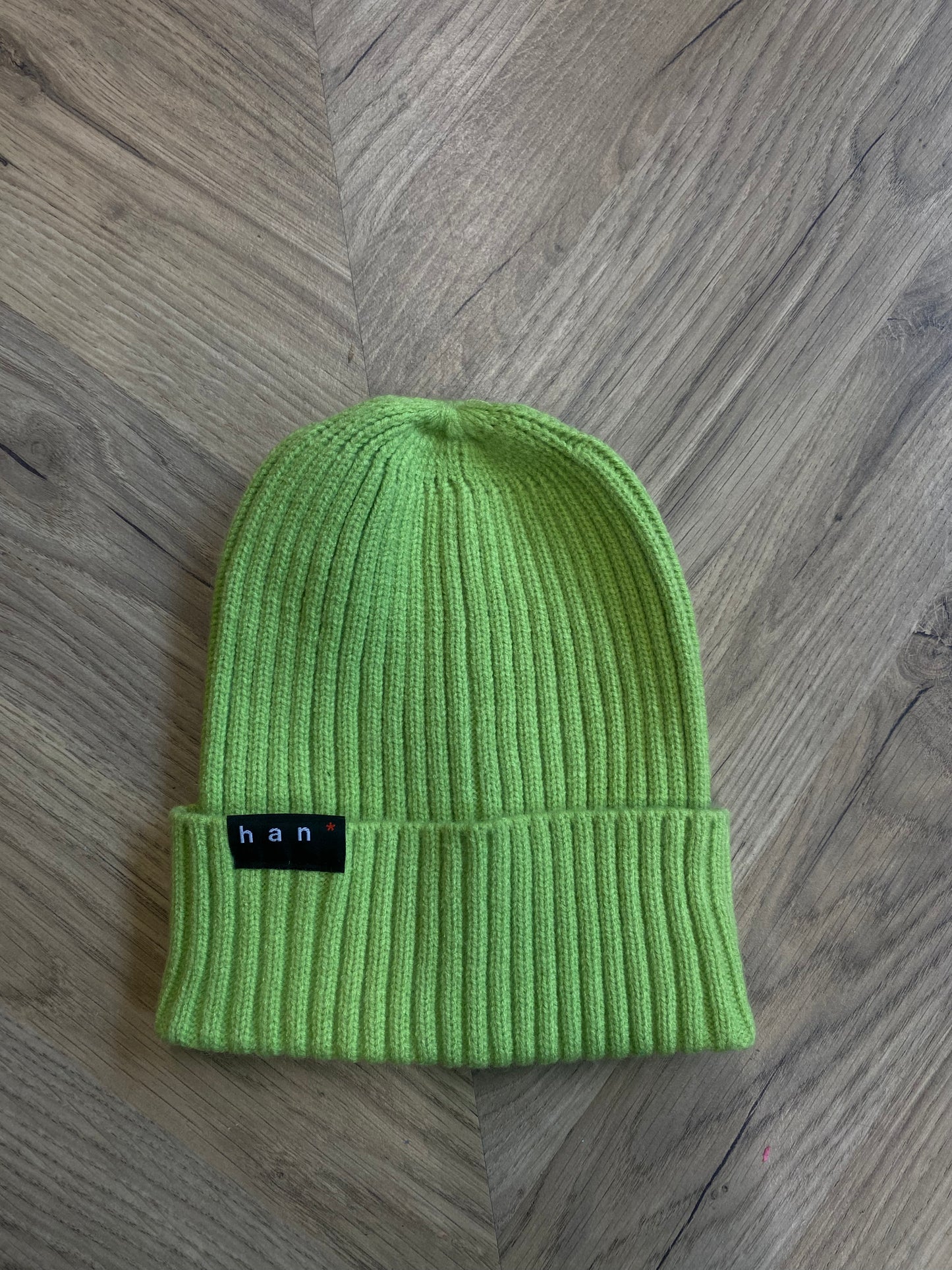 Ribbed Lime Beanie