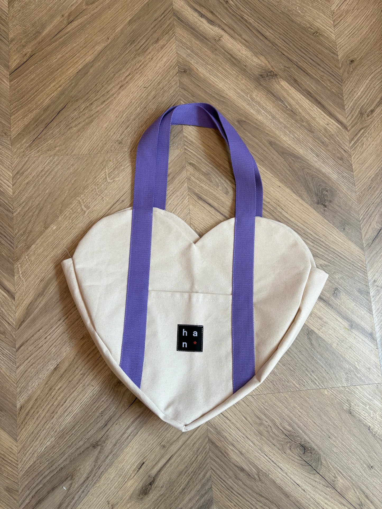 PREMIUM Heart Shaped Tote Purple Strap