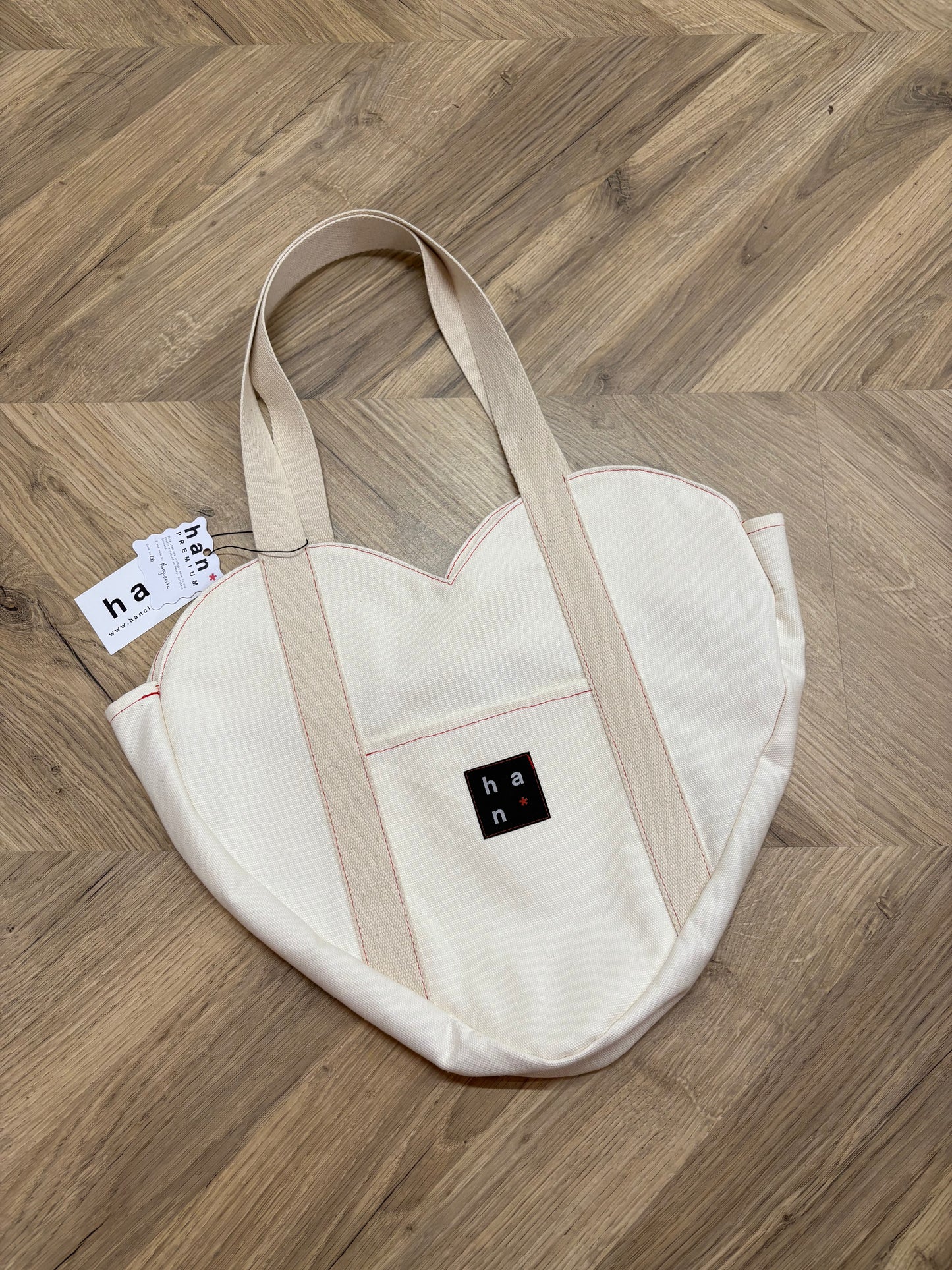 PREMIUM Heart Shaped Natural Tote