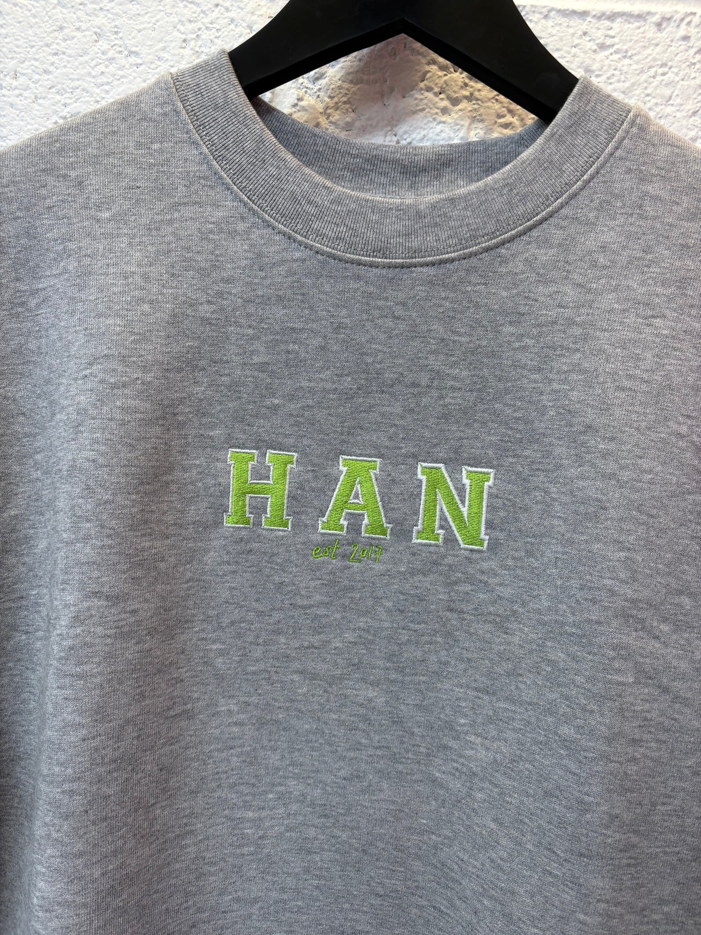 Grey Lime Varsity Sweat