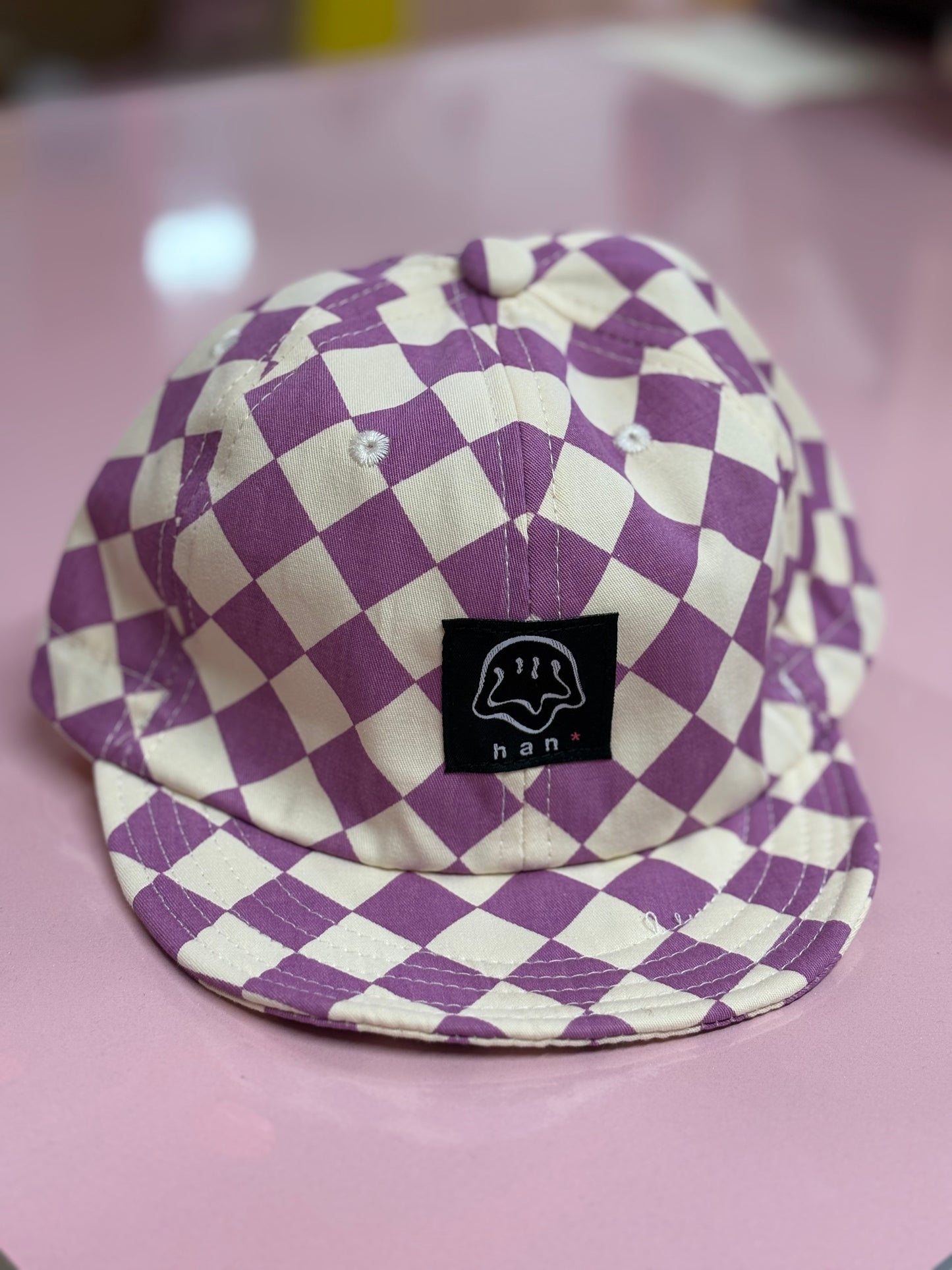 Kids Purple Checkered Cap