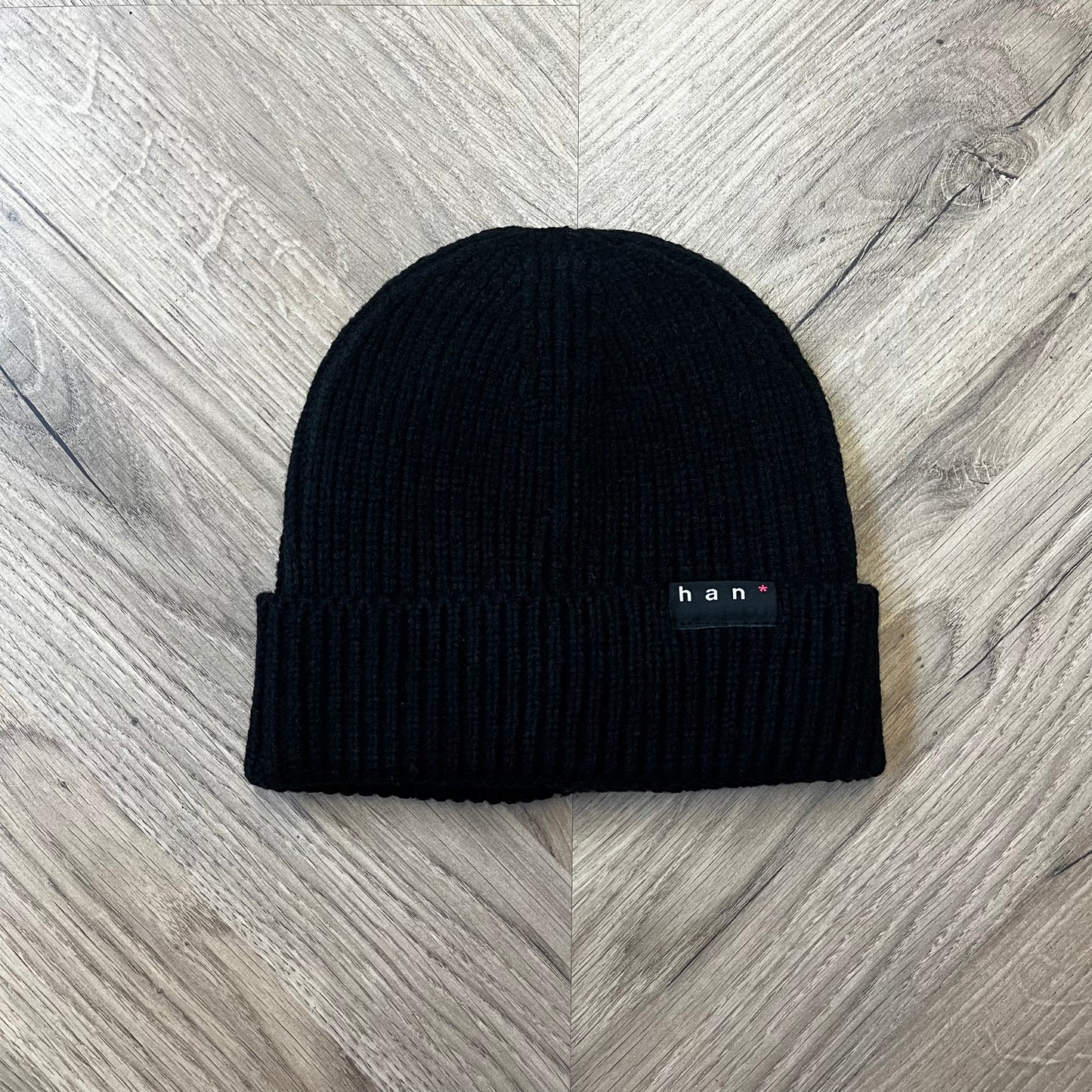 Ribbed Black Beanie
