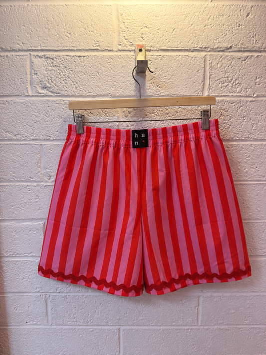 PREMIUM Red Pink striped Shorts