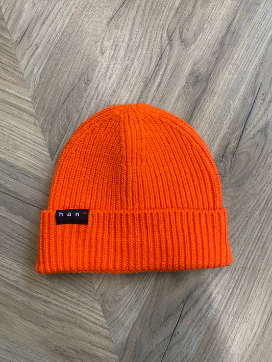Ribbed Orange Beanie