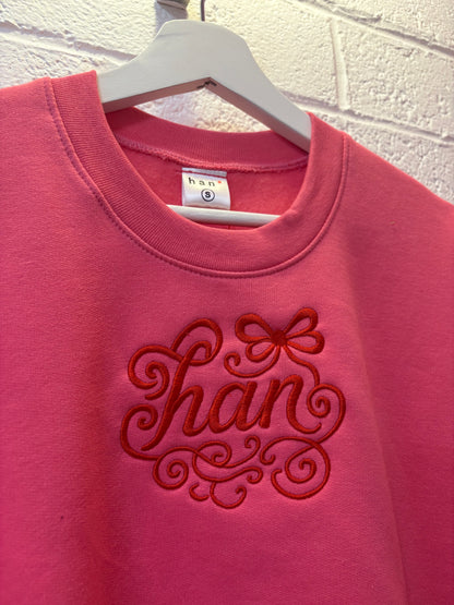 Bow Sweat in Hot Pink