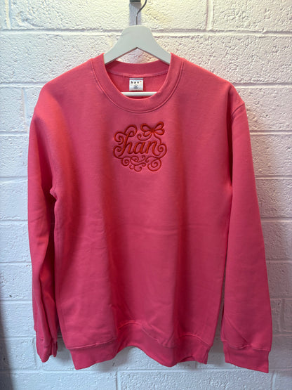 Bow Sweat in Hot Pink