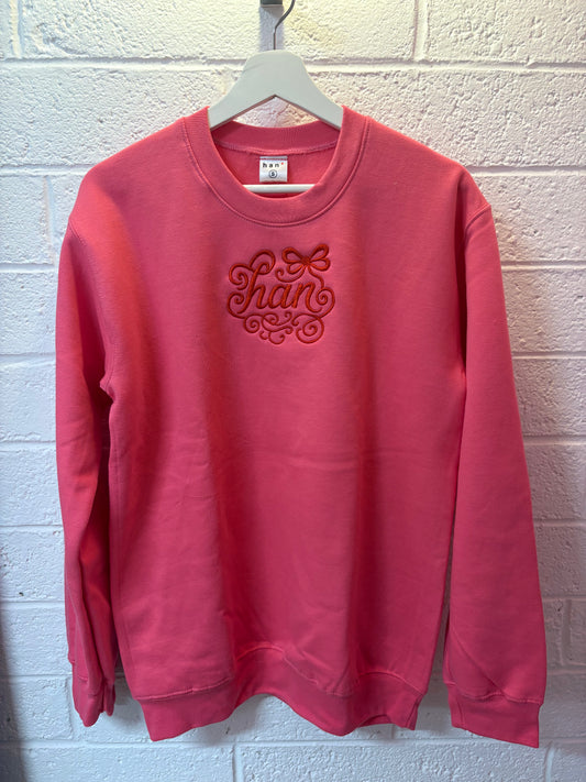 Bow Sweat in Hot Pink