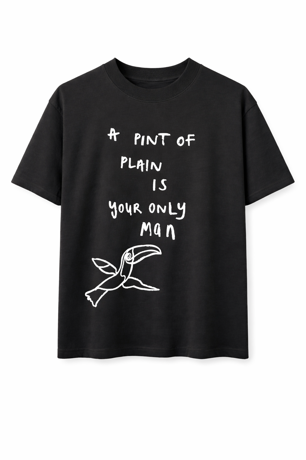 A pint of plain Black Tee