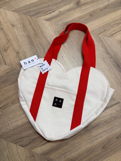 PREMIUM Heart Shaped Tote Red Strap