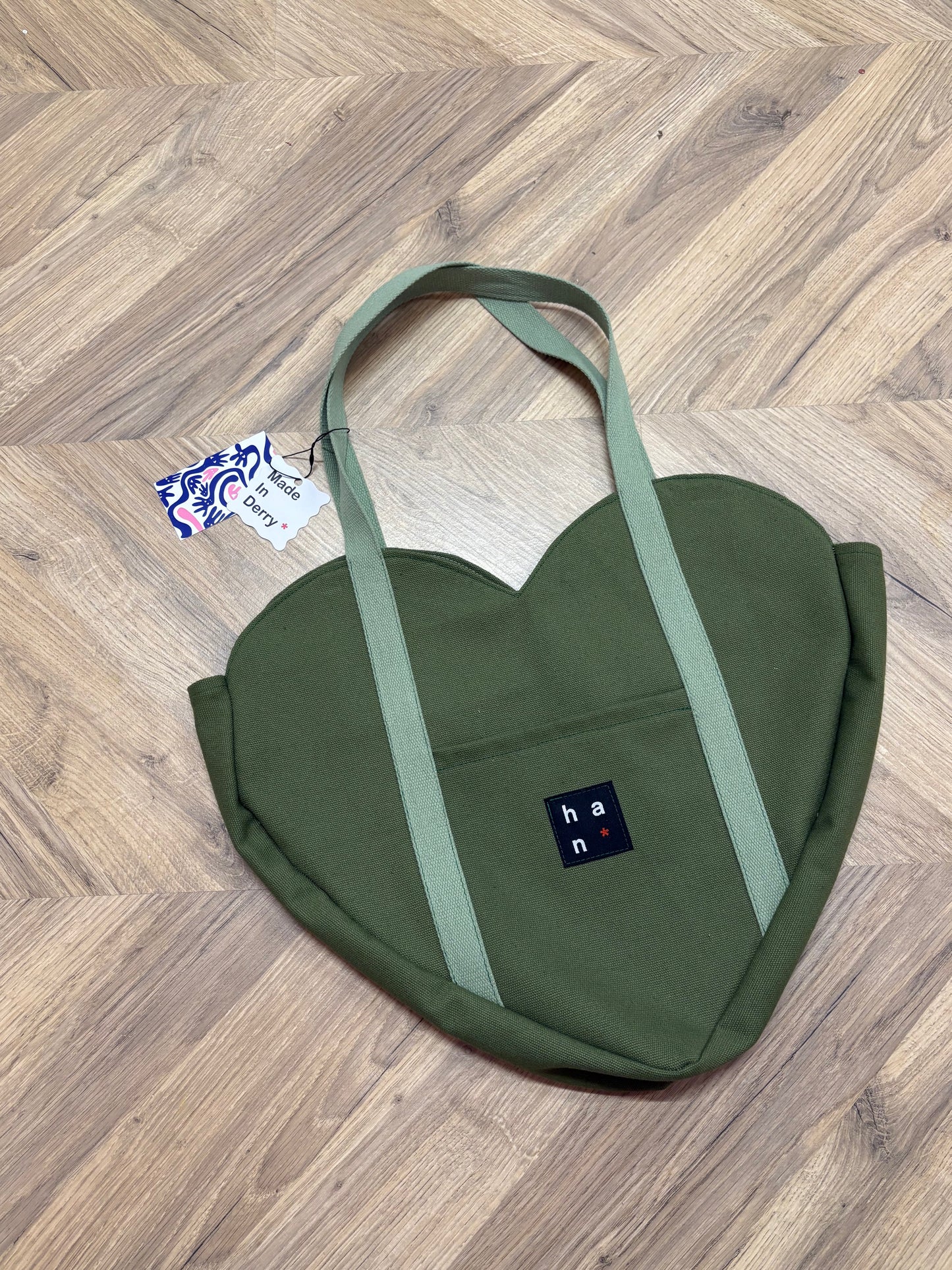 PREMIUM Heart Shaped Khaki Tote