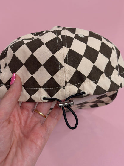 Kids Brown Checkered Cap
