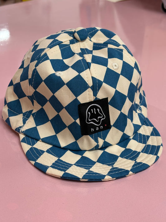 Kids Teal Checkered Cap