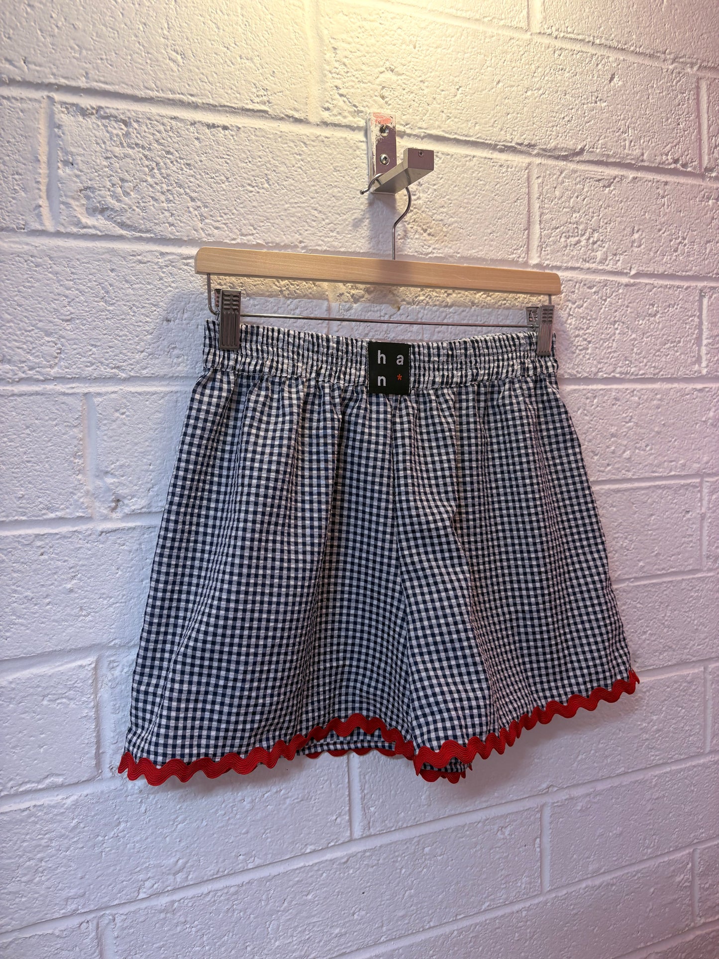 PREMIUM Navy Gingham Shorts