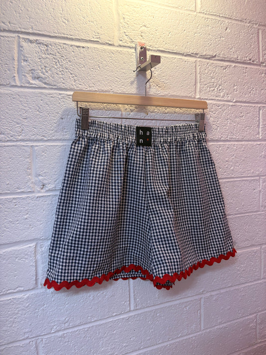 PREMIUM Navy Gingham Shorts