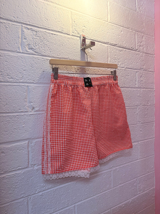 PREMIUM Red Gingham Shorts