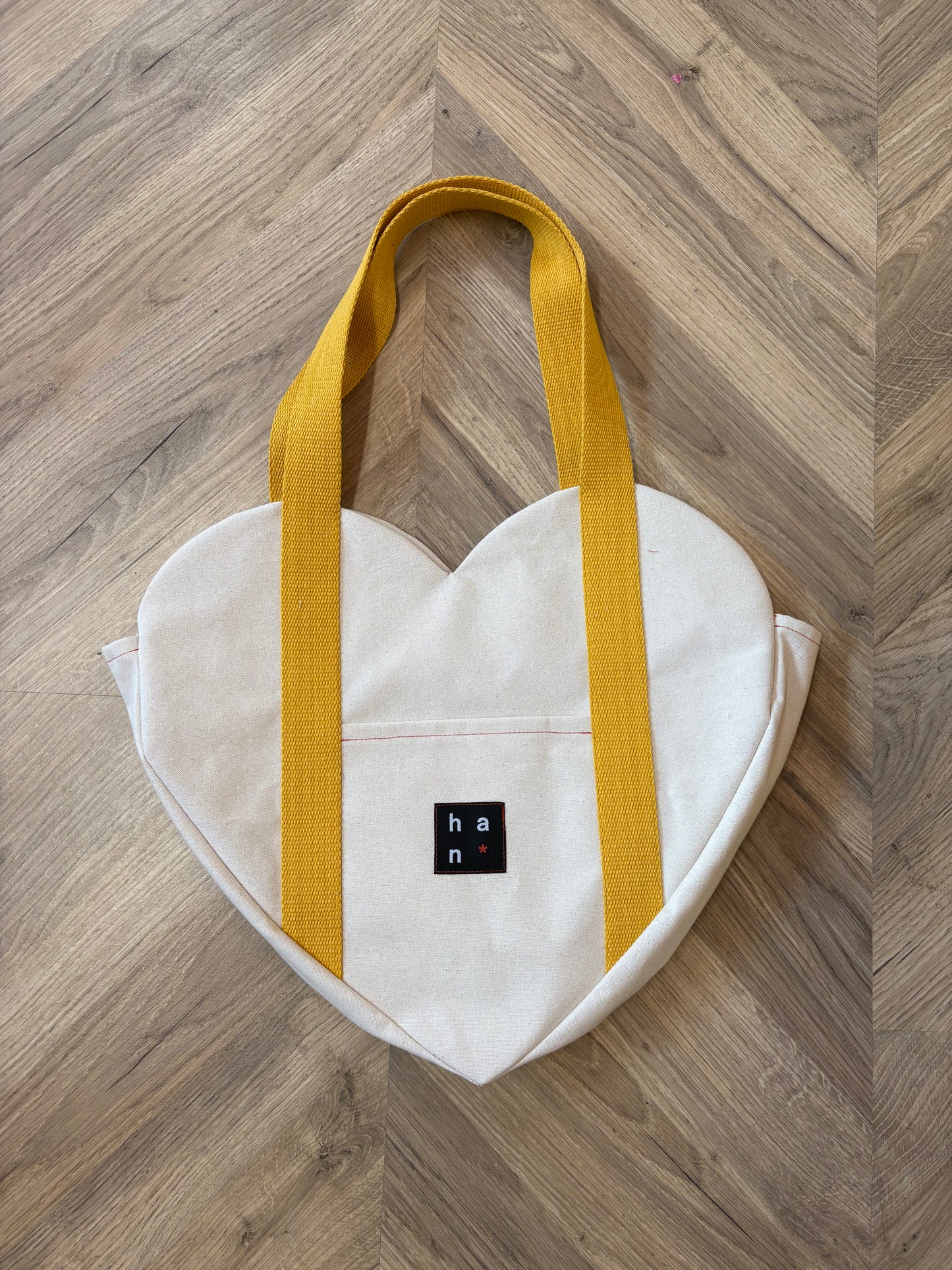 PREMIUM Heart Shaped Tote Yellow Strap