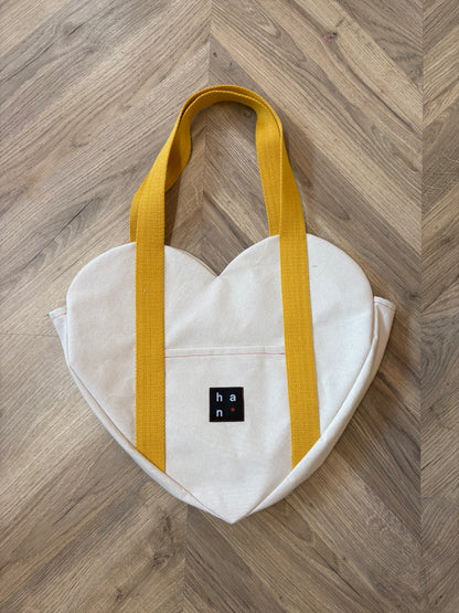 PREMIUM Heart Shaped Tote Yellow Strap