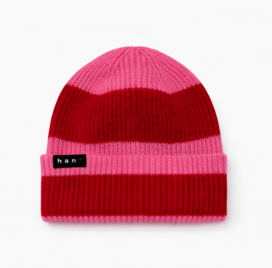 Pink & Red Stripe Beanie