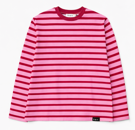 Red & Pink Striped Long Sleeve