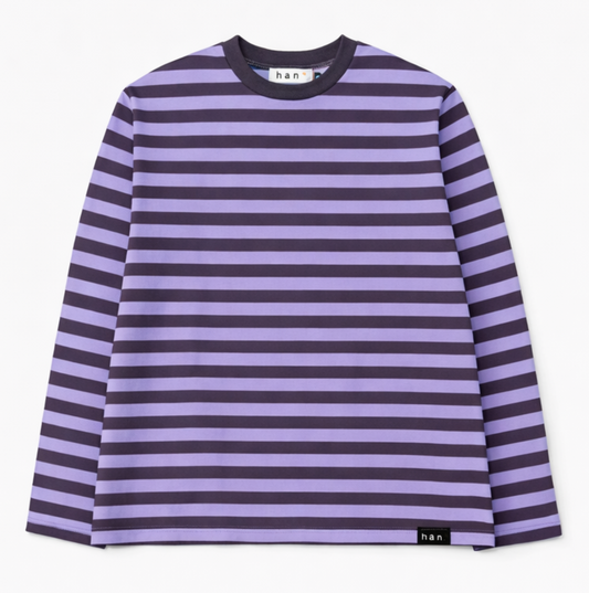 Taupe & Lilac Striped Long Sleeve