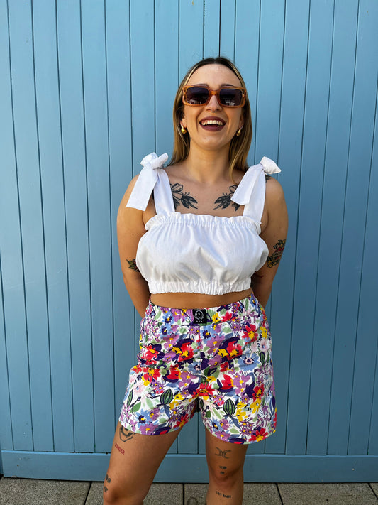 PREMIUM White Frilly Crop