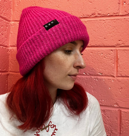 Vibrant Pink Colour Pop Beanie